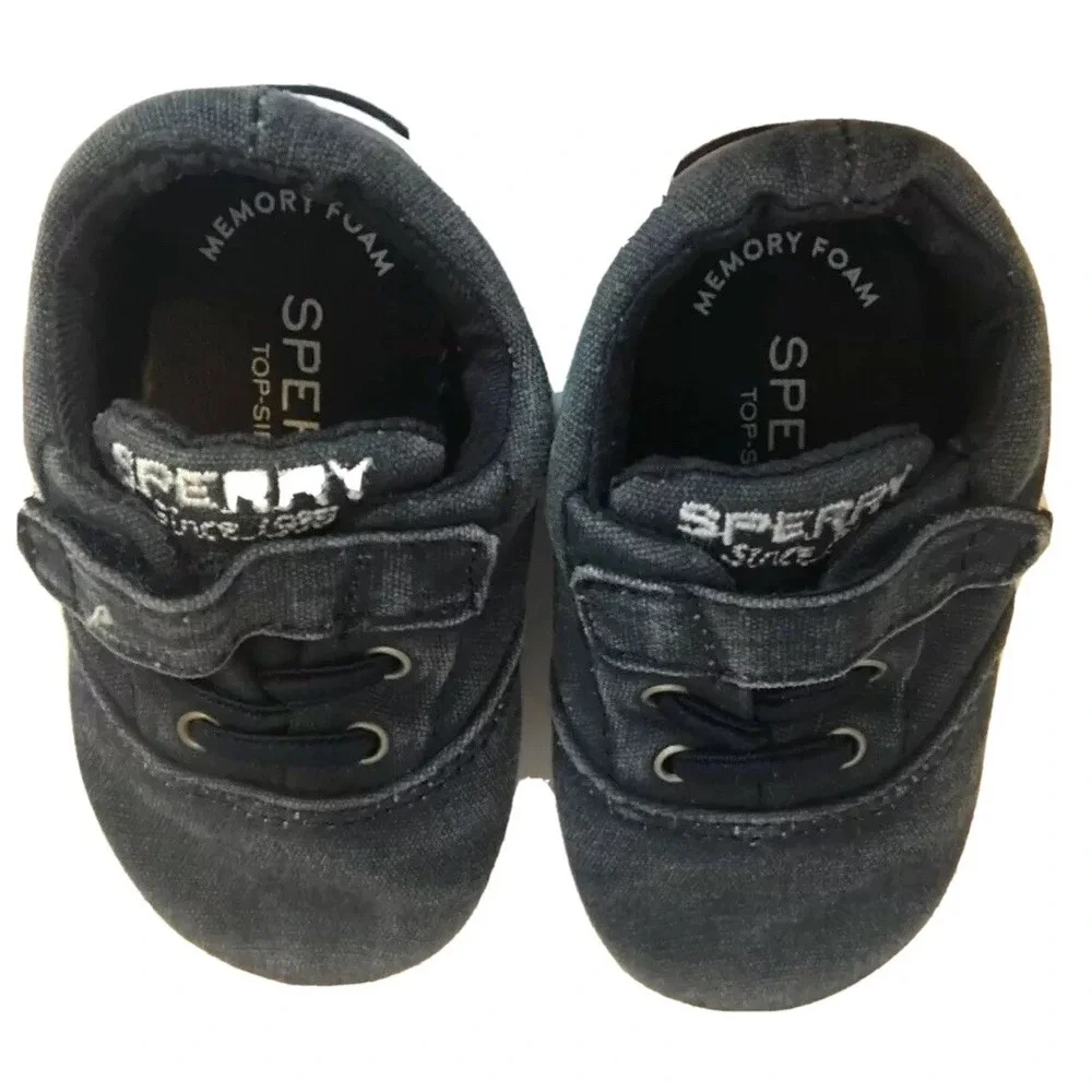Baby Boy Sperry Top-Sider Infant Baby Boy's Shoes Navy Blue Canvase 2 M